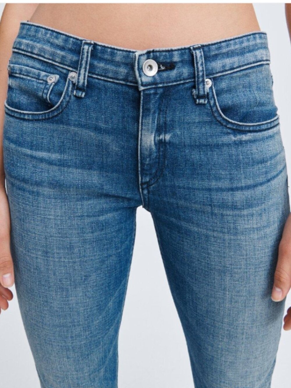 RAG & BONE I 'Dre' Low-Rise Sapphire Faded Blue Relaxed Slim Boyfriend Jeans, 28 - Picture 10 of 16
